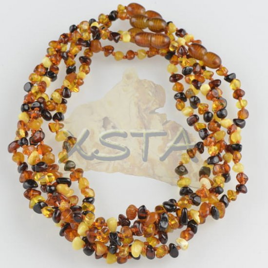 amber teething necklace flat mixed